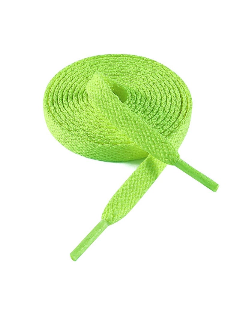 VSUDO 24" Flat Neon Green Shoe Laces for Kids Sneakers, Short Shoelaces for Sneakers, Replacements Shoe Strings for Women or Men (1 Pair-Neon Green-60CM) - Image 1